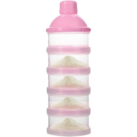 Pink 21x7 Cm Doseur De Lait Distributeurs De Lait En Poudre Boite Doseuse De Lait Empilable Pour Bébés Distributeur De Lait En Poudre Portable Pour Collations Et Lait En Poudre PP (1/5)