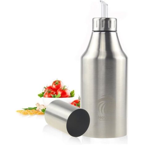 Distributeur de Huile Pot en acier inoxydable anti-fuite Bouteille Distributeur d'Huile ou de vinaigre de l'huile d'olive Sauce ustensile de cuisine -(1000ML) (1/5)