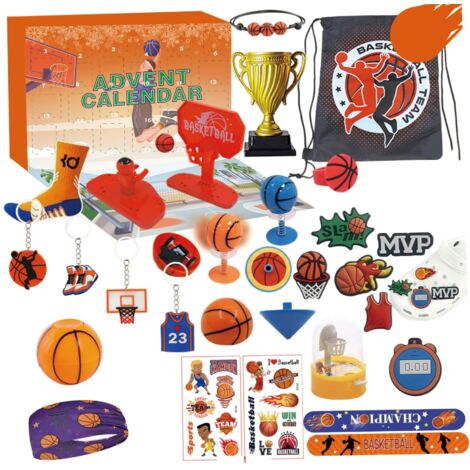 Calendrier de l'Avent de Basket-Ball 2025 24 Jours Counomal Noël Accessoires Basket-Ball Set pour Les Adolescents Girls Boys Holiday Surprise (1/4)
