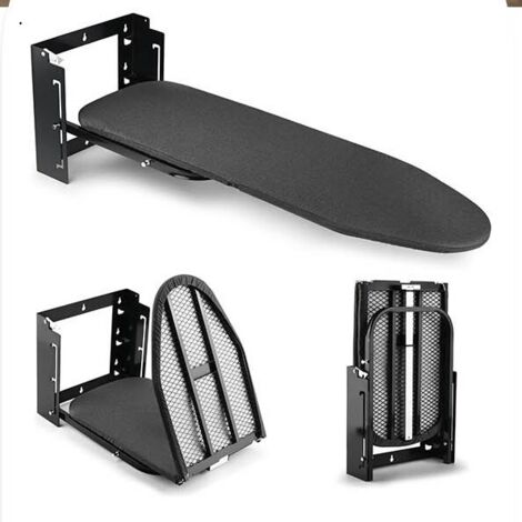 Planche à Repasser Murale Pliable avec Housse résistante à la Chaleur, Planche à Repasser compacte pour Petits espaces, Noir, 30 x 93 cm