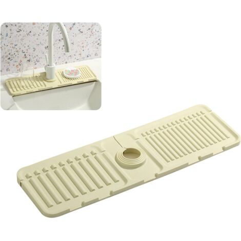 Tapis de robinet d'évier de cuisine - protection avancée contre les éclaboussures en silicone pour un séchage rapide - plateau d'évier de protection idéal pour les éviers en pierre dans la cuisine et (1/4)