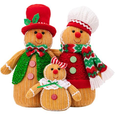 Peluche en Pain d'épices 30, 5x22, 9cm, thème Familial, décoration de Noël en Pain d'épices avec Chapeau, écharpe et Plus Adorable décoration de Noël pour la Maison, Les fêtes, Les centres commercia (1/5)