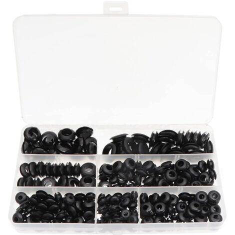 260 PCS nettoyeur en caoutchouc, anneau de fil en caoutchouc, joint en caoutchouc, anneau de câble, 7 tailles pour la protection de câble, conduit de câble, fil, bateau, installation électrique
