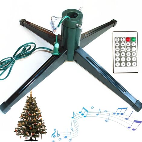 Support d'arbre de Noël, Base d'arbre de Noël Pliable avec Musique et télécommande, pour Support d'arbre Artificiel Rotatif jusqu'à 7,8 Pieds, Support d'arbre de Noël électrique Rotatif à 360 ° (1/5)