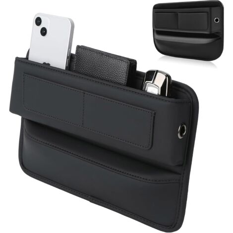 Organiseur LatéRal Pour SièGe De Voiture Boîte Rangement Siège D'auto Organisateur Voiture Universel Boîte De Rangement Voiture Pour Cartes Lunettes De Soleil Portefeuille Téléphone Clés (Noir) (1/5)
