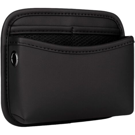 Organisateur de poche latérale en cuir pour voiture, rangement pour voiture, sac de rangement pour siège de voiture, sac de rangement multifonctionnel pour voiture, noir