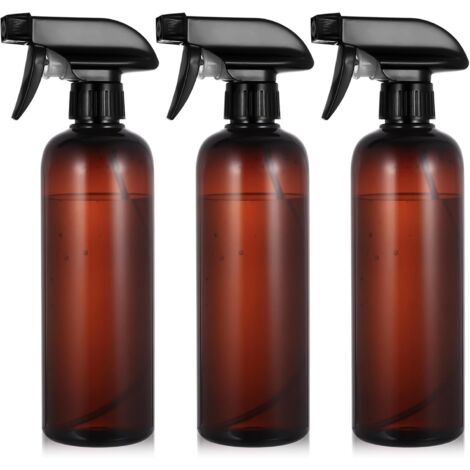 3 pcs 500 ml vaporisateur, vaporisateur d'eau, vaporisateur vide, pour la maison, nettoyage, jardinage, plantes, coiffeur (rond, brun) (1/4)