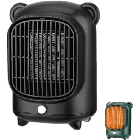 Réchauffeur en Céramique à Faible Consommation,Réchauffeur Électrique Portatif en Céramique,À Faible Bruit Réchauffeur D'espace pour la Maison,le Bureau (Noir) (1/5)