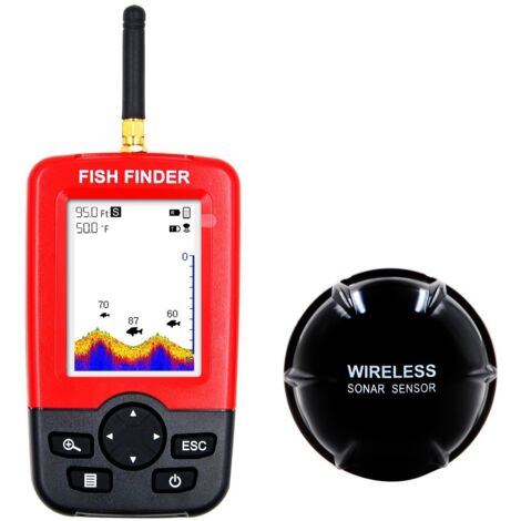 Sondeur de pêche portable 100 m pour kayak, sonar intelligent sans fil avec alarme
