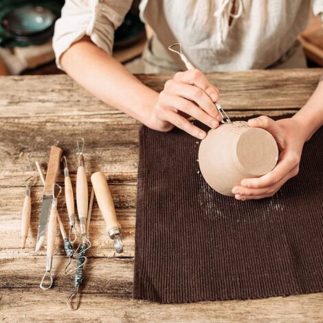 Kit D'Outils De Sculpture Sur Argile Et Céramique 61 Pièces, Kit De Poterie Pour Débutants