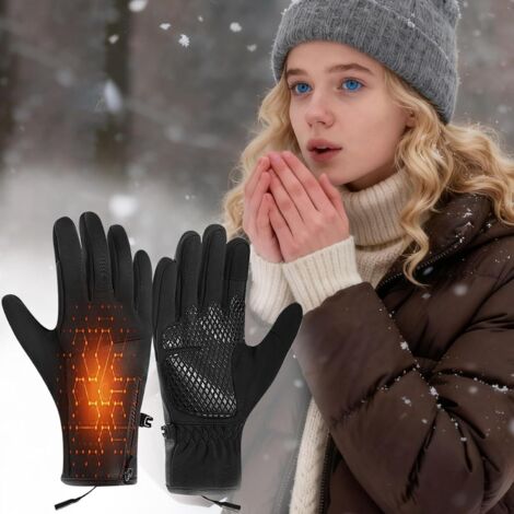 Gants Chauffants USB Pour Cyclisme Doublés En Polaire Chaude Gants Chauffants Électriques Pour Randonnée Conduite Course Vélo Cyclisme