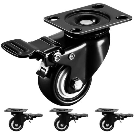 8 Roulettes Pivotantes Roulettes pour Meubles avec frein,Roulette Charge Lourde Roulette Sans Traces au Sol pour Charge Lourde - Roue en Caoutchouc pour Chariot (50mm Jusqu'à 270KG) (1/5)