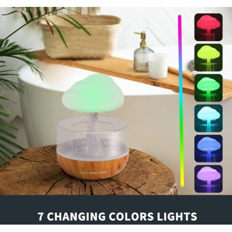 Humidificateur Nuage De Pluie Avec Lumière - Diffuseur D'huiles Essentielles Et Bruit De Pluie Relaxant Pour Maison, Yoga, Nuit - 10