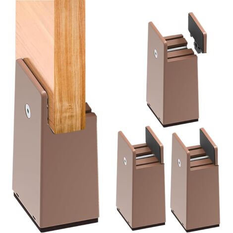 Lot de 4 rehausseurs de meubles réglables de 10 cm - Pour table, chaise, lit, canapé, table - Pour lit de 10 à 37 mm de large (1/5)