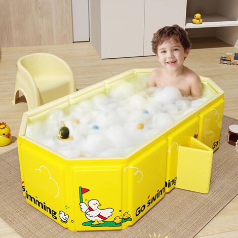 Baignoire Gonflable Pour Bébé, Enfant, Tout-petit, Nouveau-né, Piscine De Douche Gonflable Pliable, Adaptée Aux Enfants De Plus De 3 Ans (bleu