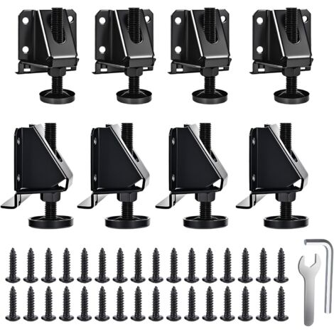 Pieds de Nivellement Résistants Lot de 8 : Pieds de Meuble Réglables avec Capacité de 1200 kg, Réglage de Hauteur de 5,08 cm, Installation Sans Inversion du Meuble – Conception à Écrou Hexagonal pour (1/5)