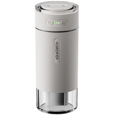 Humidificateur Portable Compact pour Chambre à Coucher : Double Busette Brume Froide Abondante, Éclairage d'Ambiance, Allumage/Eteint Intelligent en Voiture, Humidificateur Ultrasonique Mini Personnel (1/5)