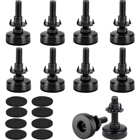 Lot de 8 Pieds réglables pour niveleurs de Meubles, vis de réglage 3/8-16" vis de réglage Pieds réglables M10 avec écrou d'entraînement pour Pieds de Meubles Pieds de Meubles en Bois (1/5)