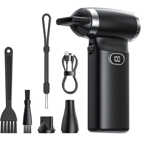 Souffleur air Comprimé Batterie sans Fil: 70 MPH Ventilateur d'air à Haute Vitesse pour Electronique Nettoyage d'ordinateur Portable Nettoyage de Clavier à Main Pulvérisateur Puissant pour Voi