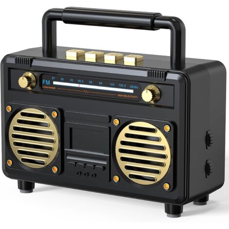 Haut-Parleur Bluetooth Mini Rétro, Cadeau pour Hommes, Femmes et Adolescents, Décoration Vintage pour Chambre, Maison, Bureau, Cuisine, Petit Haut-Parleur Sans Fil à Son Stéréo, Compatible Carte TF &