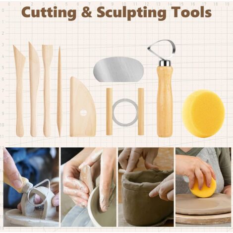 Lot De 10 Outils De Poterie En Acier Inoxydable - Côtes, Grattoirs, ébauchoirs
