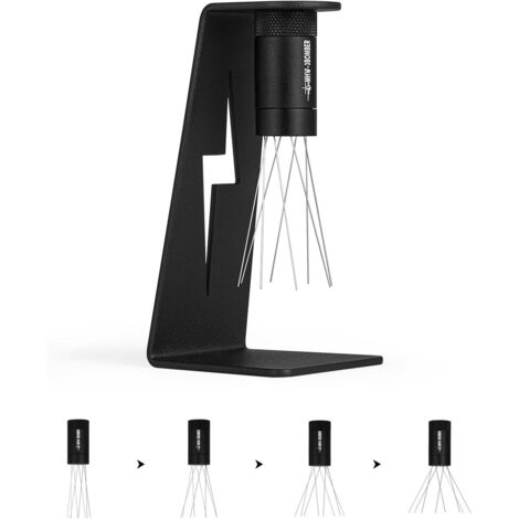 Outil de Distribution d'Espresso avec Support Magnétique pour Barista, Agitateur à Aiguilles de Café à Plage Réglable, 8 Aiguilles de 0,4 mm en Acier Inoxydable 304 avec 6 Aiguilles Extra, Noir (1/5)