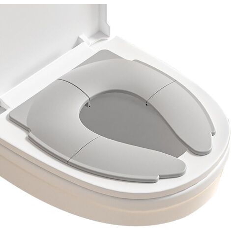 Bébé Réducteur de Toilette, Reducteur Toilette Enfant, Réducteur WC Voyage, Pliable Enfant Siège de Toilette, Voyage Siège Pliable de Toilette avec Sac de Rangement pour Enfants und Bébé, Gris