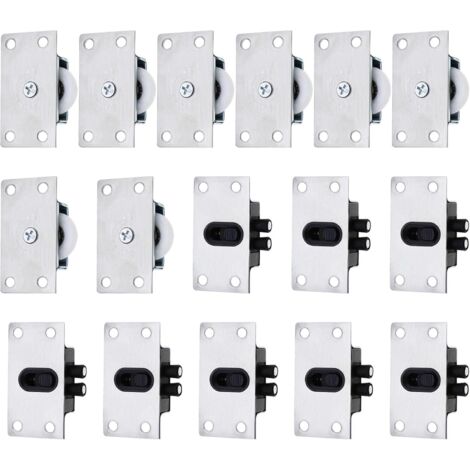 Lot de 16 roulettes de rechange pour porte coulissante - Accessoires de meubles pour armoires (1/4)