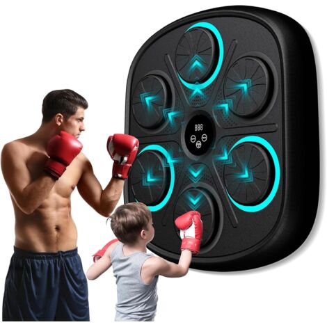 Nouveau Modèle de Machine de Boxe Musicale Intelligente pour Adultes et Enfants, Appareil d'Entraînement avec Cible Murale Électronique LED, Équipement de Fitness Intérieur à Domicile avec Gants de Bo (1/5)