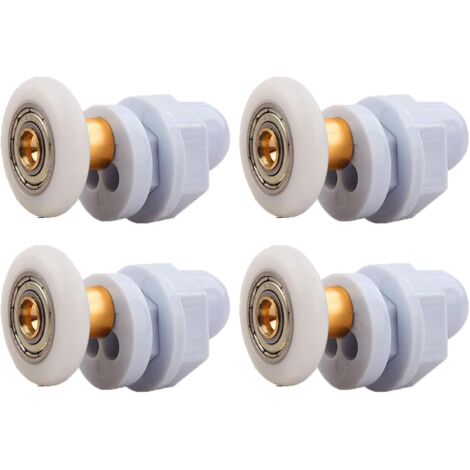 Roulettes Porte de Douche, 4 Pièces Roulette Porte Coulissante Douche en Laiton, Roulette Porte Coulissante, pour Remplacement de Douche Coulissante Verre Porte Coureurs Rouleaux (23MM) (1/5)