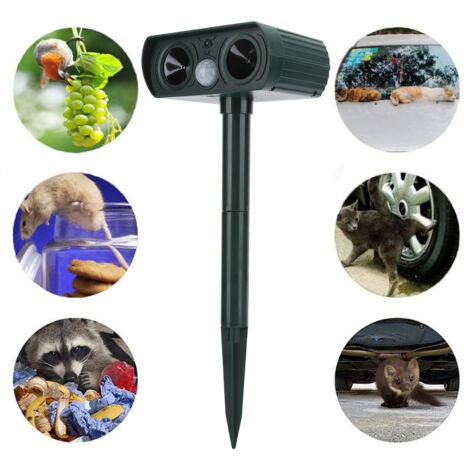 Nannigr Répulsif Chat Ultrason, Répulsif Chat Exterieur, Repulsif Chat Solaire Répulsif Ultrason Anti Rongeurs avec Détecteur de Mouvement Étanche Répulsif Chat pour Anti Chats Chiens Souris Ratons