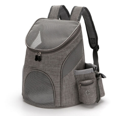 Houhence – Sac de transport pour animaux de compagnie – Compartiment friandises – Bouteille d'eau incluse – Respirant et approuvé par compagnies aériennes