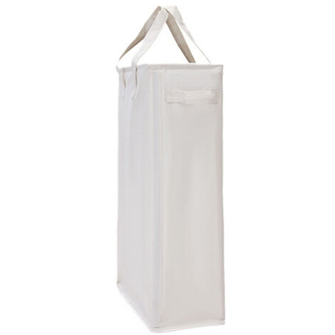 Tonchean – Panier à linge étroit en tissu Oxford 600D – Poignée renforcée pour transport facile – Pliable pour rangement optimal – Blanc cassé