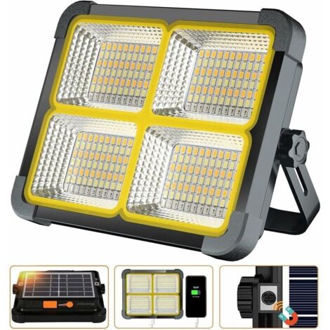 XVX – Projecteur solaire LED rechargeable 336 LEDs 100W – 4 modes d'éclairage – Batterie 12000mAh – Fixation magnétique – Pour camping et pêche