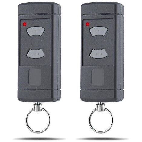 Crea – Lot de 2 émetteurs de porte de garage 40,685 MHz – Compatibles HSE2-40, HS4-40, HSM4-40 – Programmation facile – Plastique gris