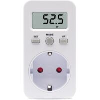 Compteur de consommation électrique, compteur électrique pour la prise, compteur de coût énergétique, compteur de coût électrique, compteur électrique, prise avec affichage numérique, écran LCD, puiss