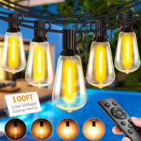 Light-Brightly 30M Guirnalda Luces Exterior, Luces Terraza Exterior with Control Remoto LED Bombillas, Luces Exterior Jardin Regulable for Balcon Garden Boda Fiesta