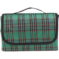 Eendelige picknickdeken, waterdichte en warme picknickdeken voor buiten - 80 x 150 cm. Perfect voor picknicks, wandelen, kamperen en strandactiviteiten. Groen geblokt patroon.