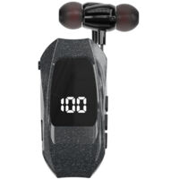 Retractable Headsets, Headphone V5.3 Stereo Earpiece Business Headphones, Clip on Earbud Compatible with Smart Cell Phones Tablet Pad PC Laptop (Double Ear)
