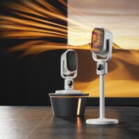 Chauffage d'Espace Intelligent 1500W avec Thermostat, Oscillation à 120°, Réglage d'Inclinaison et Télécommande, Chauffe-Eau Électrique Portable Silencieux avec Minuterie et Protections de Sécurité po