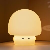 Cute Baby Mushroom Night Light Rechargeable Dimmable Silicone for Kids Holiday Gifts Veilleuse Champignon Bébé Silicone Rechargeable Réglable, Cadeau de Fête(Blanc)