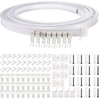 Houhence – Rail de plafond pliable pour rideaux incurvés – PVC nano synthétique et acier doux – Longueur 5 mètres – Installation facile et pliage sans effort - Diviseur-5