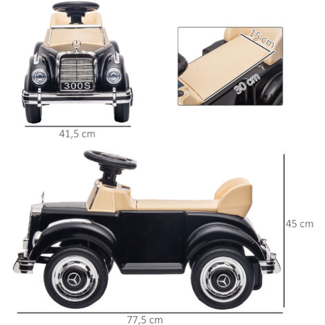 Voiture à pédales Mercedes pour enfants, modèle 300 S, design sportif en noir (1/5)