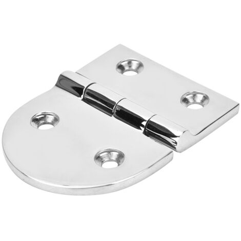 Charnière en Acier Inoxydable Tête Ronde Polie Miroir pour Porte d'Intérieur 80x64x4.5mm (1/5)