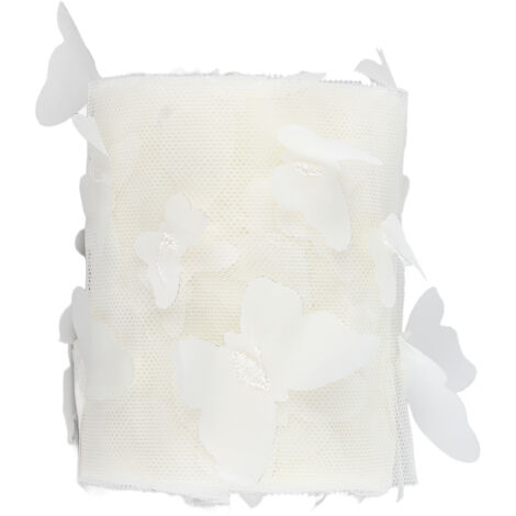 Rouleau de Tulle à Coudre Coloré pour Accessoires Cheveux DIY - Filet Dentelle Blanc Cassé (1/5)