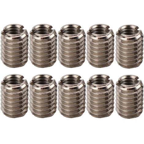 10 pièces inserts filetés en acier inoxydable, écrou réducteur femelle M4x0.7 mâle M6x1.0, longueur 8mm
