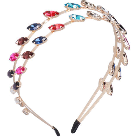 Bandeau à Paillettes Double Couche Couleurs Mélangées - Accessoire Cheveux Élégant (1/5)