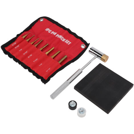 Jeu de poinçons en laiton pour armurier, 8 tailles démontables, structure poreuse et finition précise pour travaux délicats. (1/5)