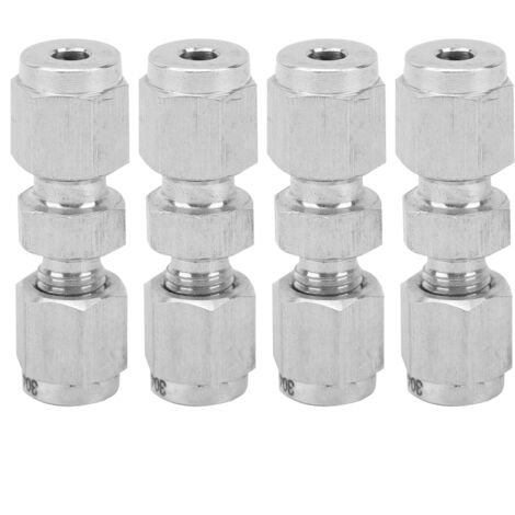 4 Pièces Adaptateur de Tube à Compression en Acier Inoxydable 304, Réducteur Droit à Double Bague Ф3/Ф4 (1/5)