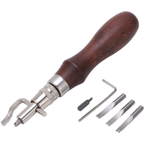 Rainureuse Cuir 7 en 1 Multifonction Durable pour Travail du Bois Métal Économiseur d'Effort Fixation Solide Biseauteur Cuir Artisanat DIY (1/5)